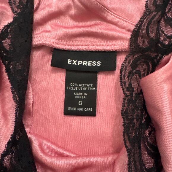 Express Womens Small Vintage Y2k Lace Pink Tank Top Blouse Fairy Girly Party - Picture 4 of 6